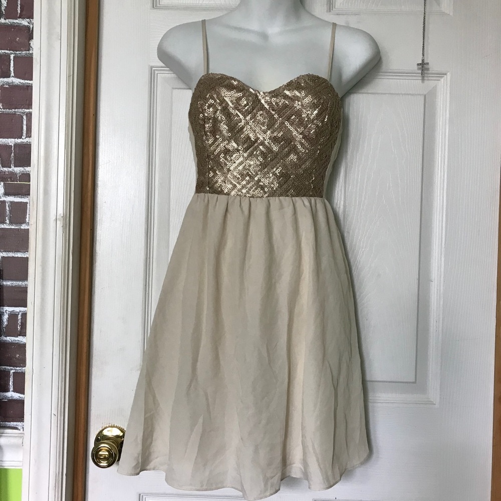 Sequin Front Chiffon Dress